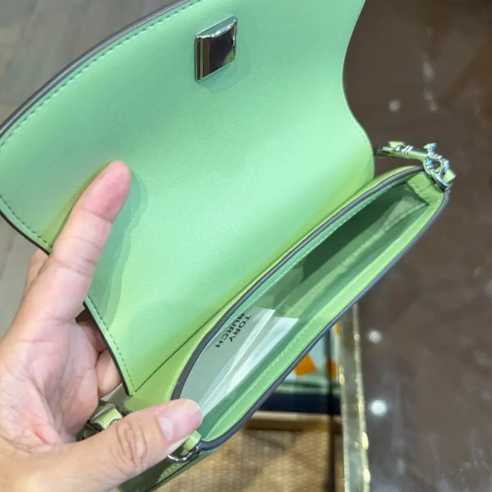 Tory Burch Rory Glazed Mini Convertible Crossbody 181420 Frond $345